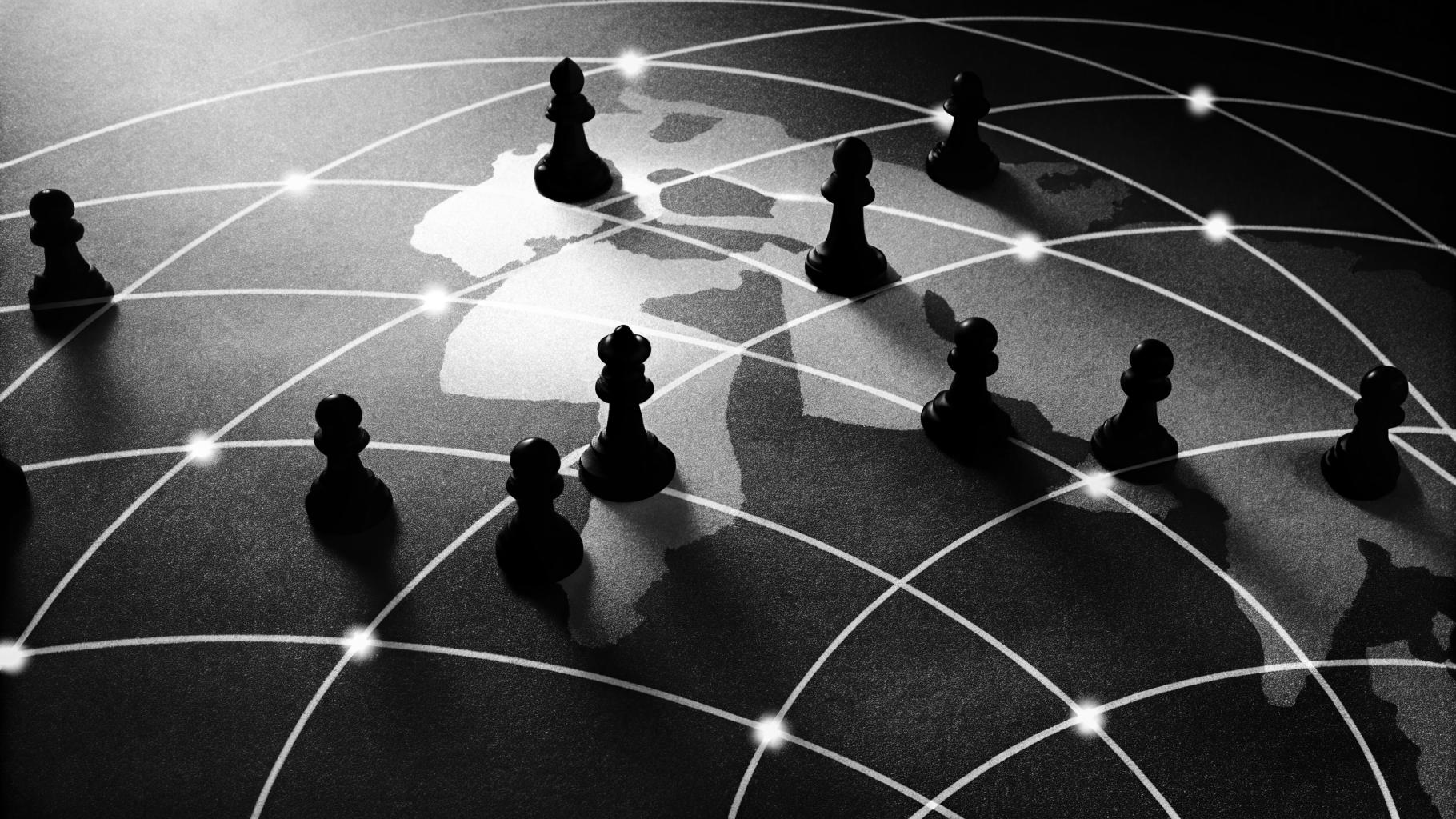 Représentation abstraite des dynamiques géopolitiques mondiales