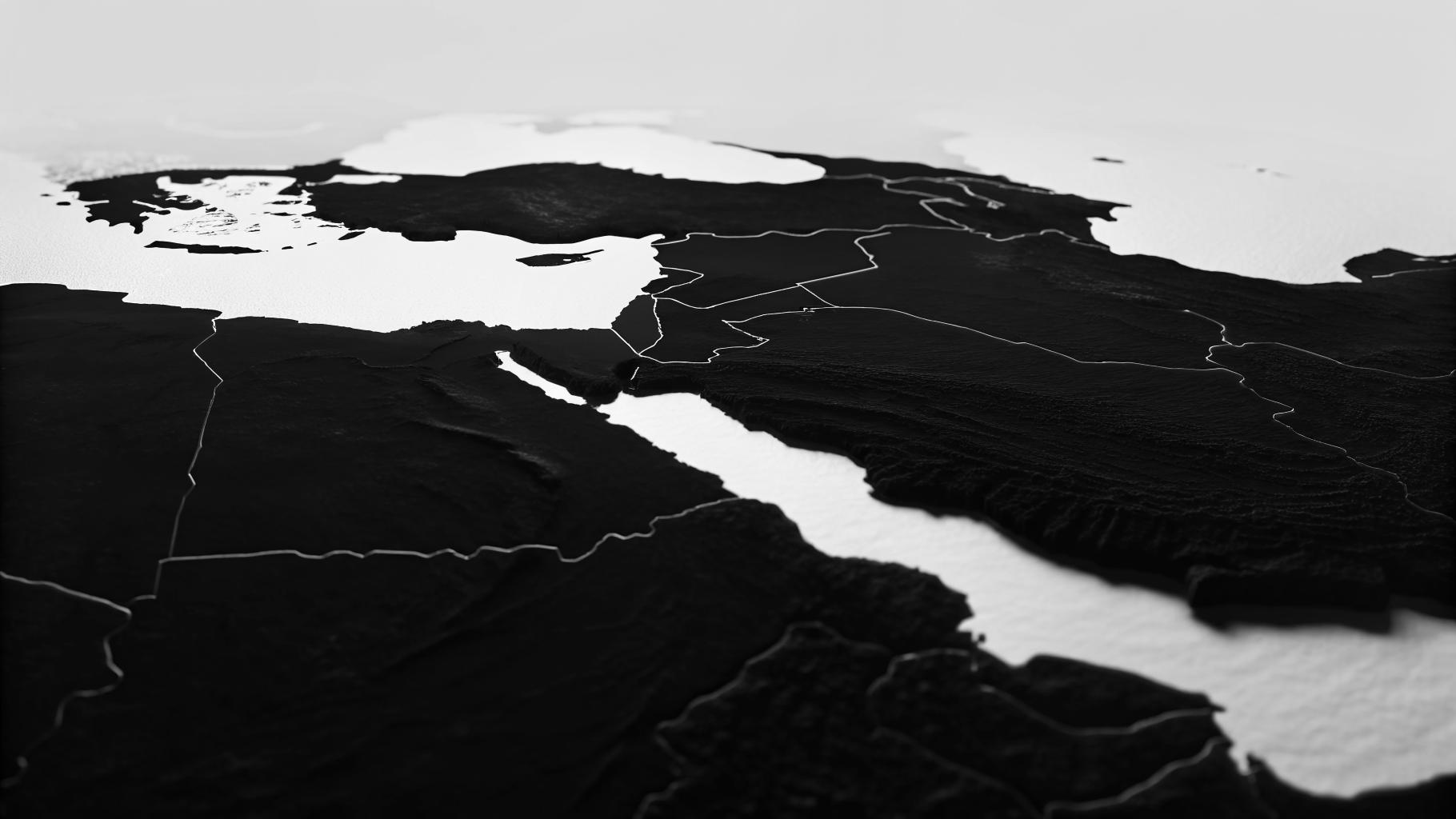 Représentation abstraite de frontières géopolitiques fragmentées