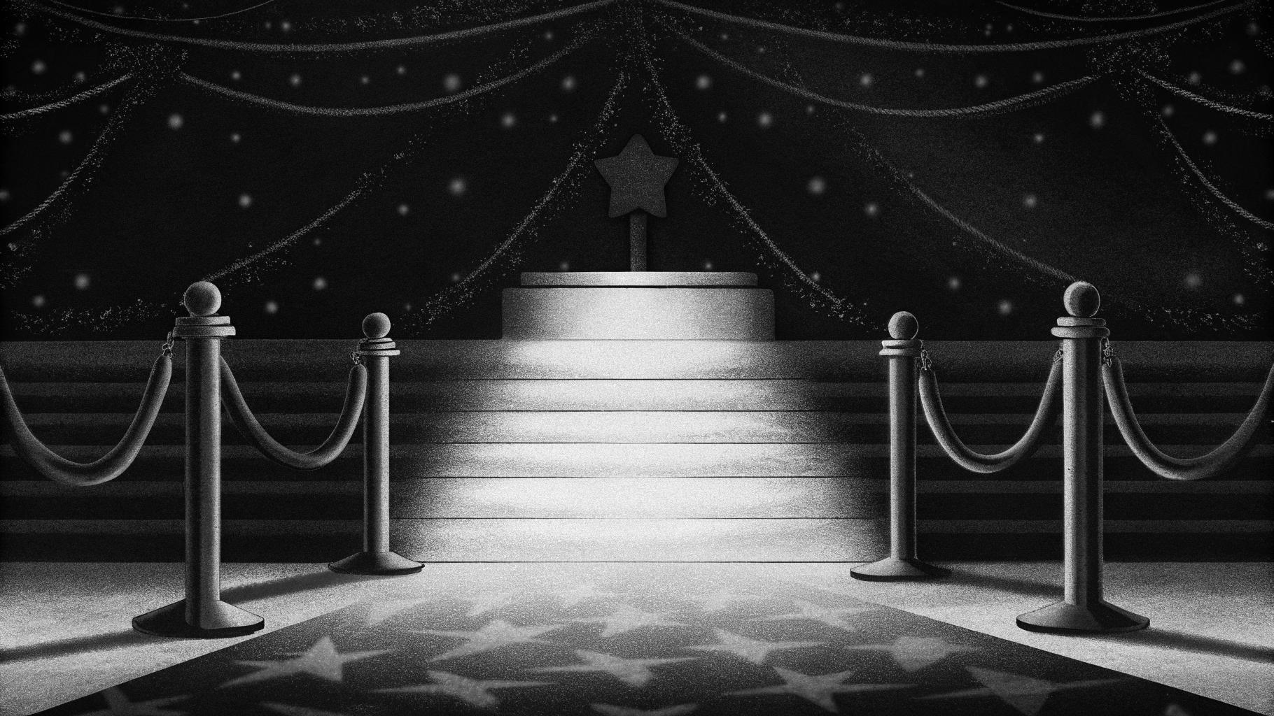 Illustration abstraite d’un palmarès de festival de cinéma avec ambiance sobre et lumière de cérémonie
