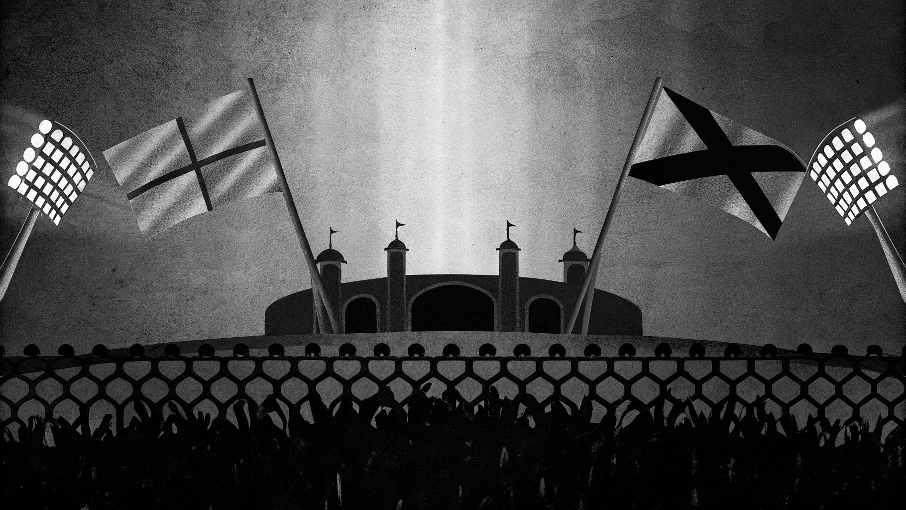 Illustration abstraite évoquant la grâce royale marocaine et les enjeux diplomatiques autour de la CAN 2025