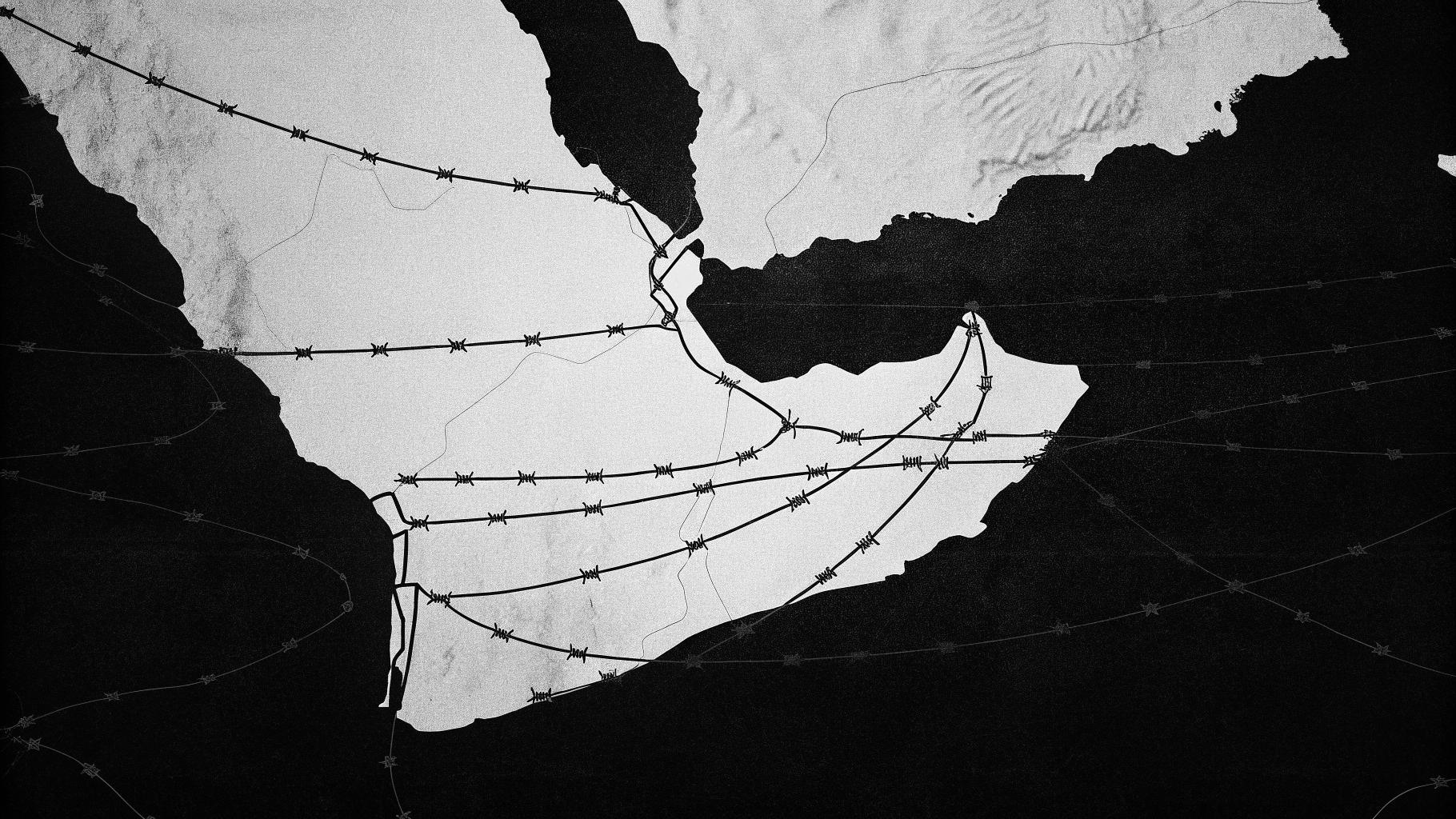 Illustration abstraite de tensions géopolitiques entre l’Iran, Israël et les pays du Golfe