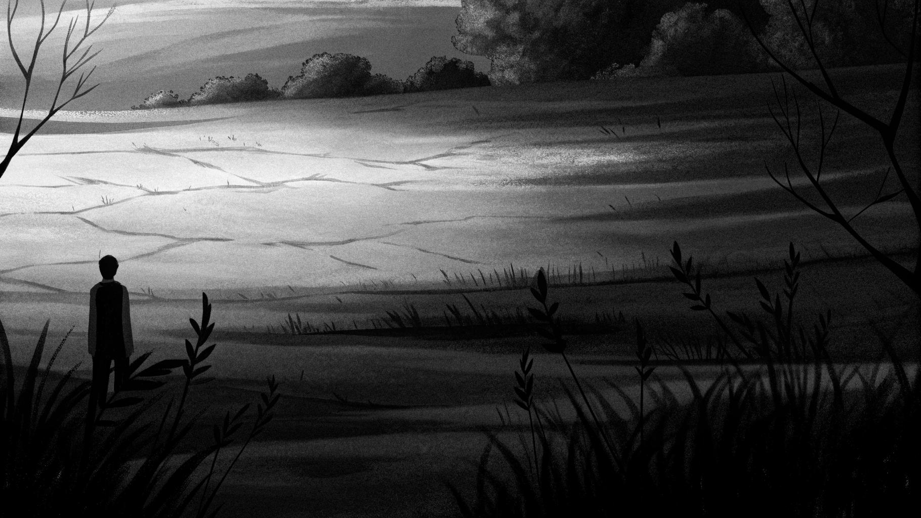 Illustration abstraite d’un champ asséché et d’un soutien public à l’agriculture face à la sécheresse