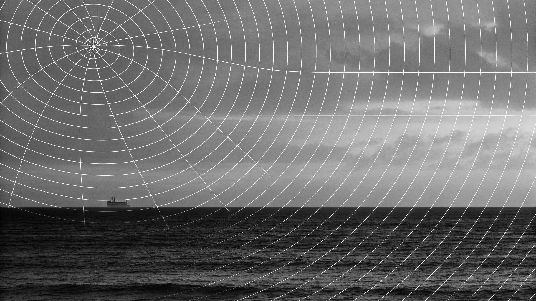 Illustration abstraite d’un navire au large dans une mer sombre, évoquant la lutte antidrogue maritime