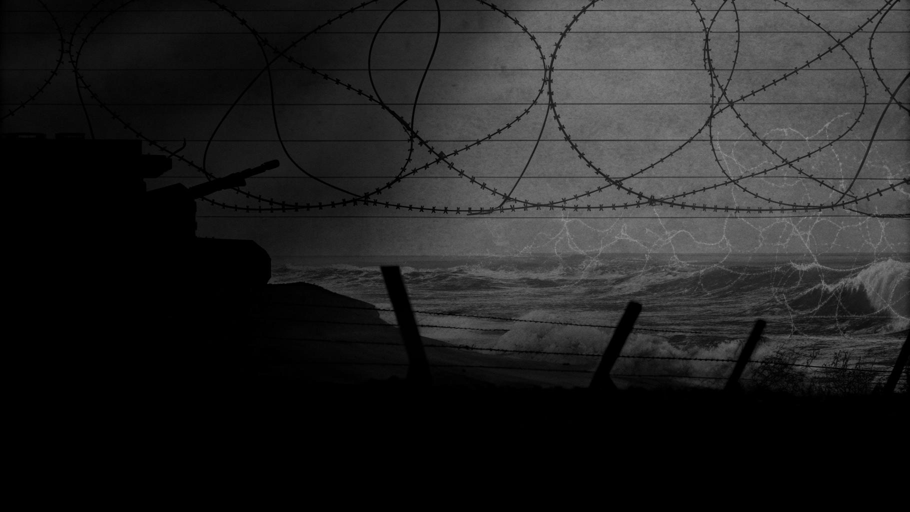 Illustration abstraite d’une enclave frontalière maritime sous forte pression migratoire