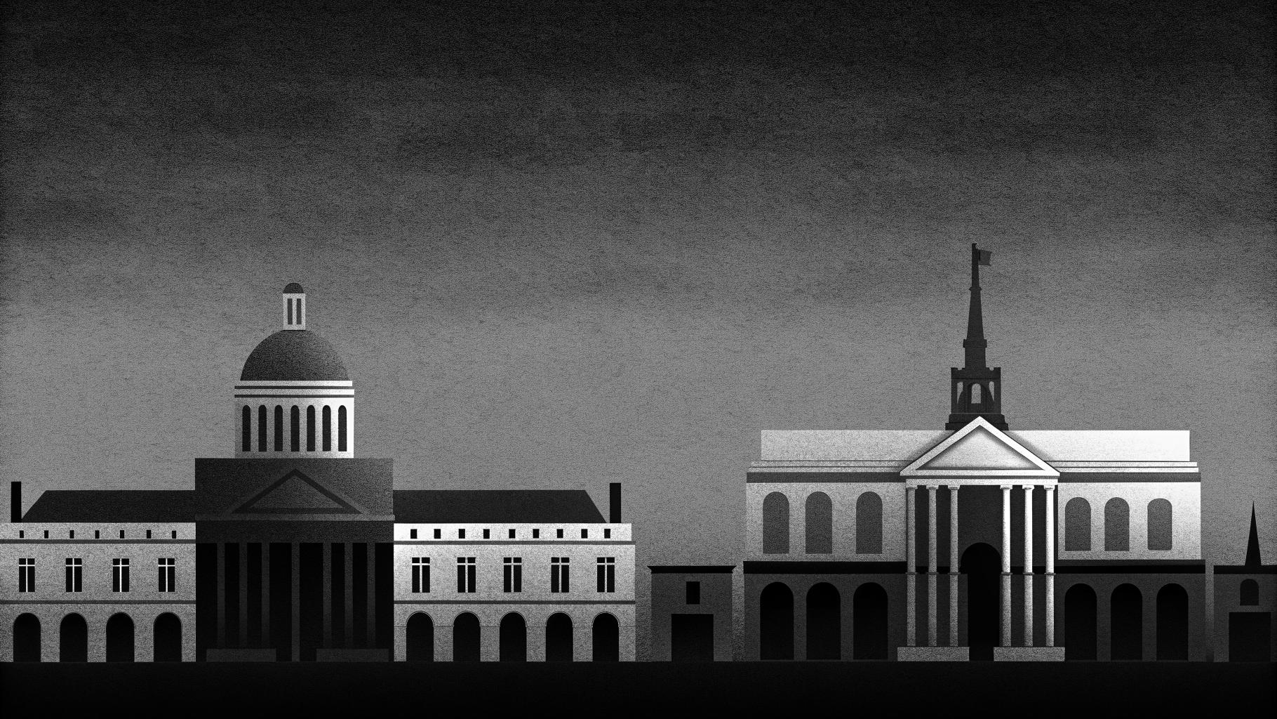 Illustration abstraite du Sénat français et de la vie politique locale en France
