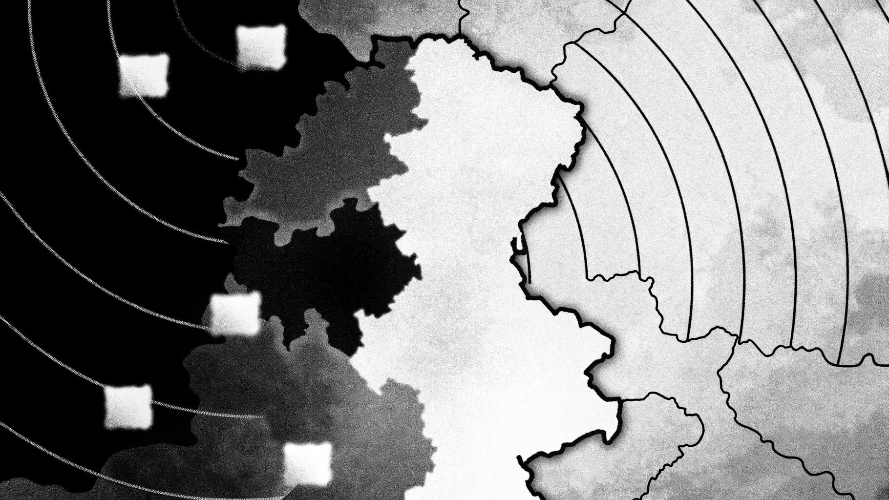 Illustration abstraite d’une carte de l’Allemagne symbolisant un scrutin régional tendu