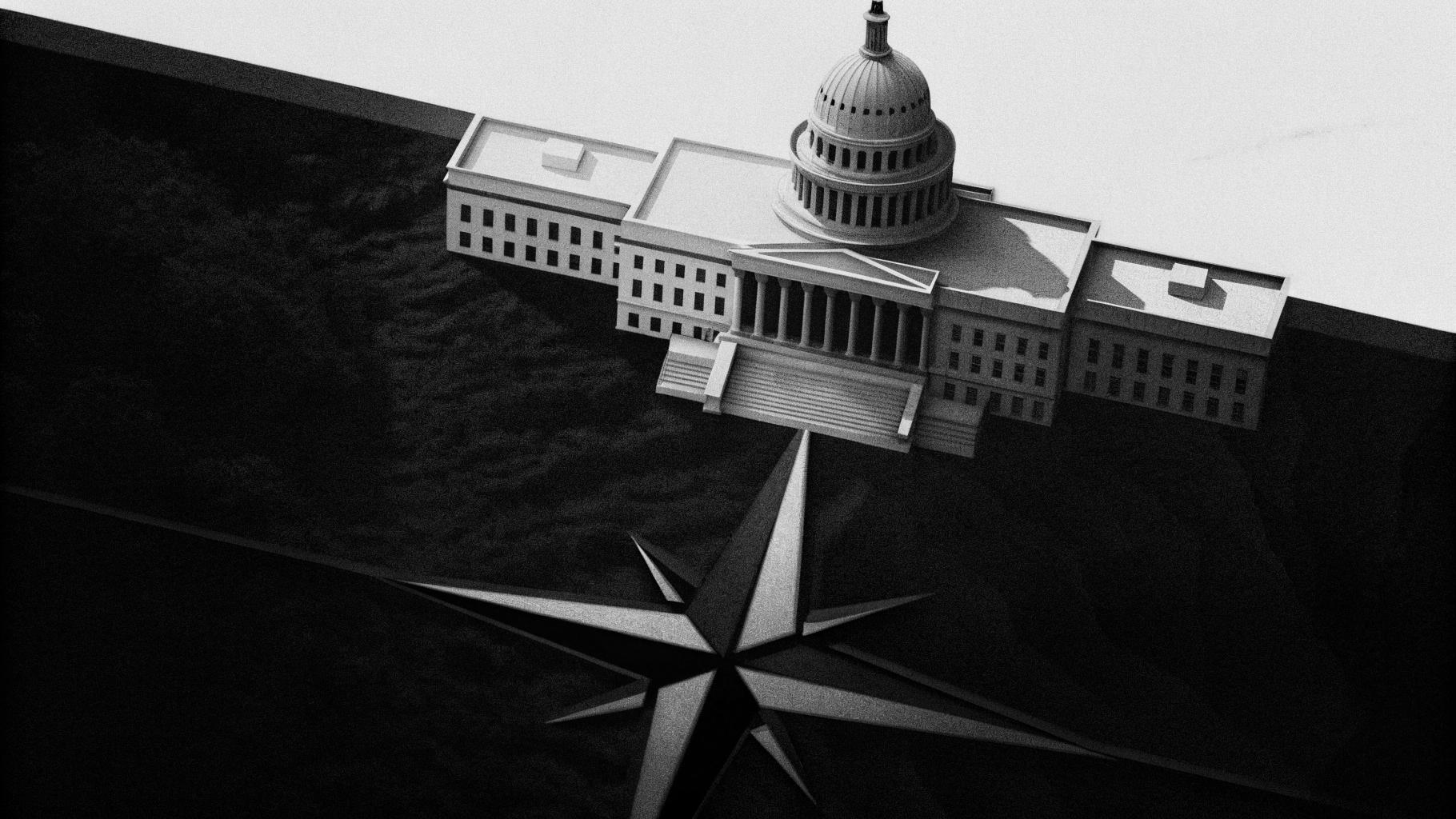 Illustration abstraite d’une diplomatie fragmentée et d’une institution affaiblie