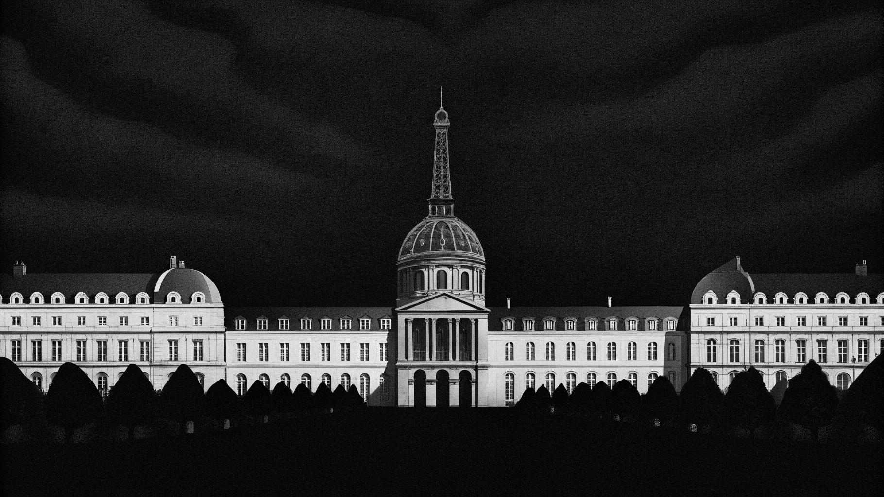Illustration abstraite d’un réseau d’influence reliant des lieux culturels et institutions françaises à Paris.