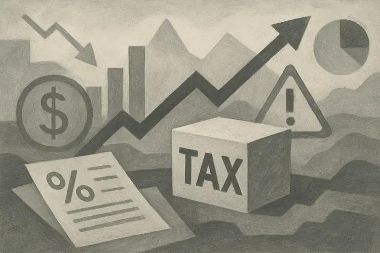 Représentation abstraite de la complexité et des enjeux des niches fiscales en France.