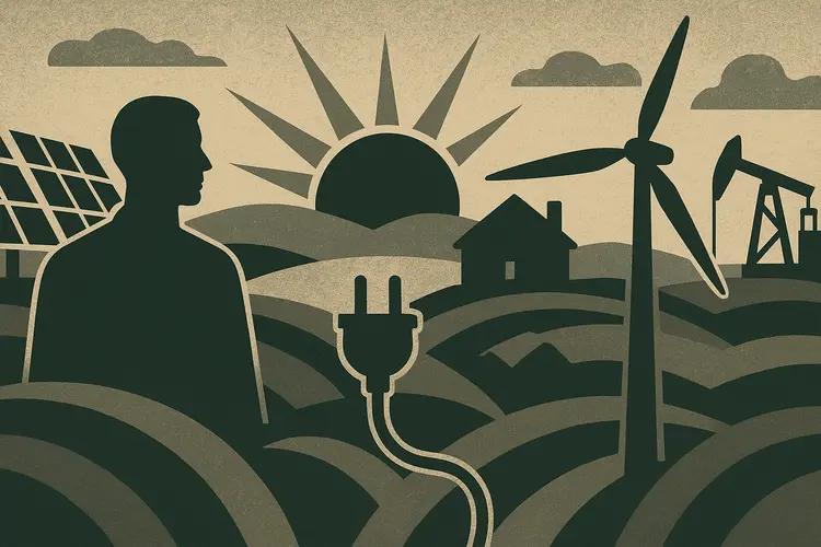 Illustration abstraite sur l'indépendance énergétique et la durabilité