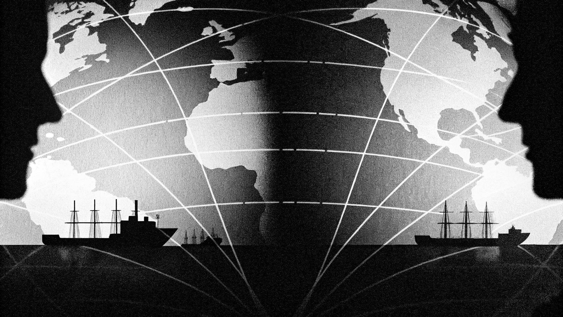 Représentation abstraite des tensions diplomatiques au détroit d'Ormuz