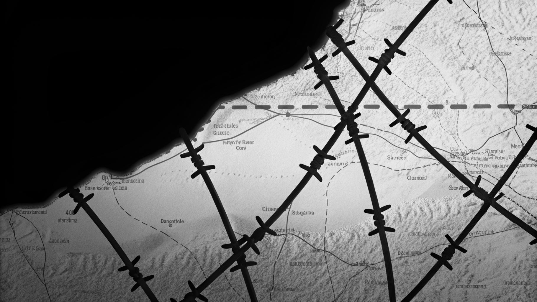 Carte géopolitique symbolisant les tensions militaires entre l'Ukraine et la Russie