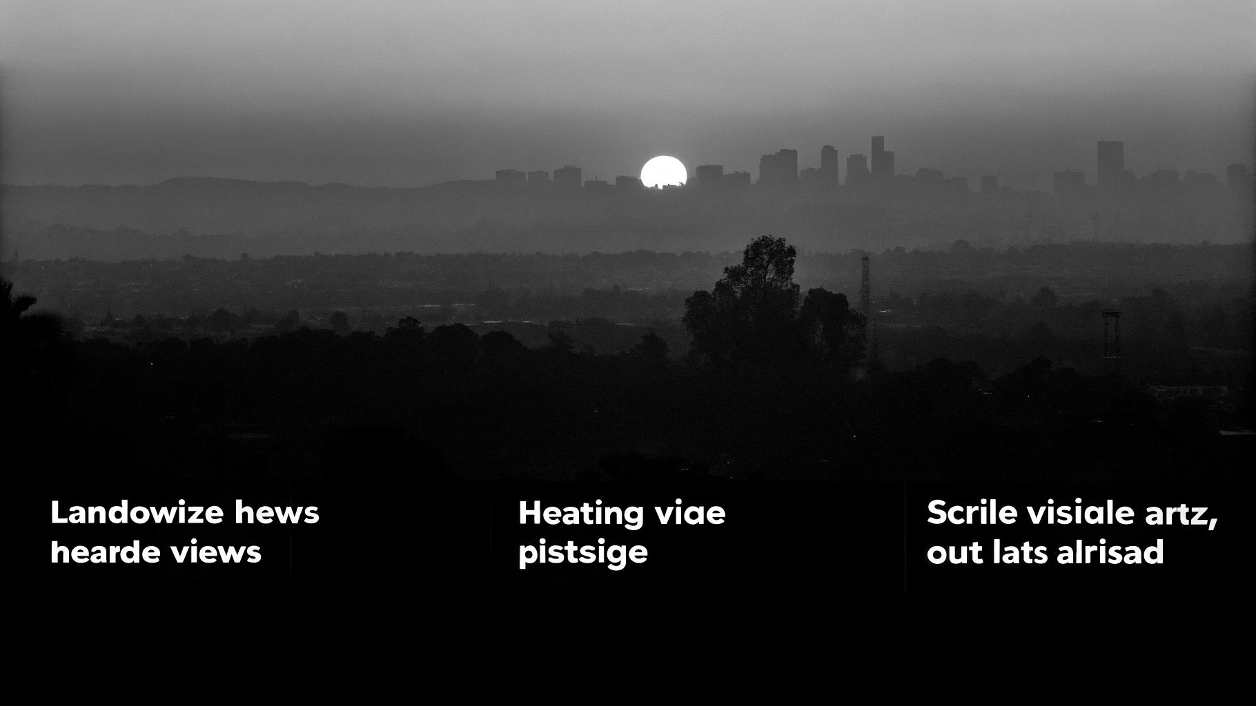 Illustration abstraite d’une ville sous une forte chaleur avec un voile de pollution atmosphérique