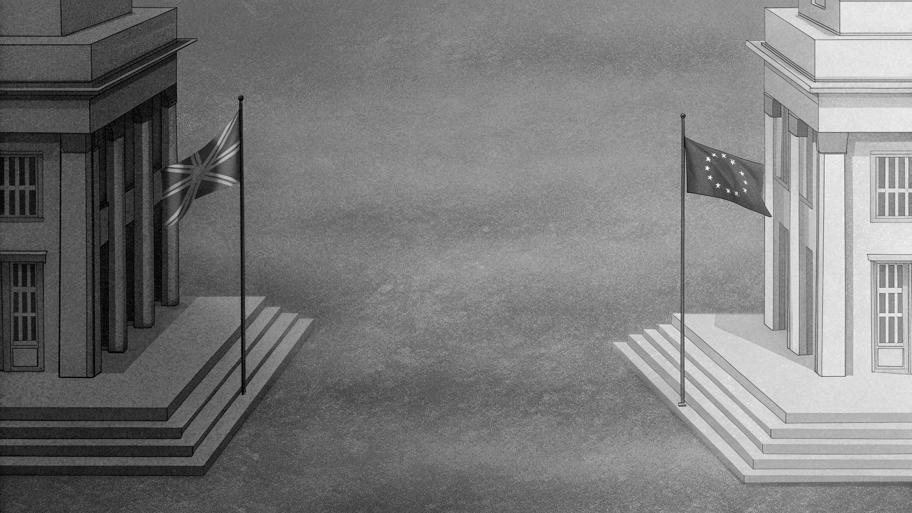 Illustration abstraite d’un bras de fer entre la Hongrie et l’Union européenne autour de fonds gelés
