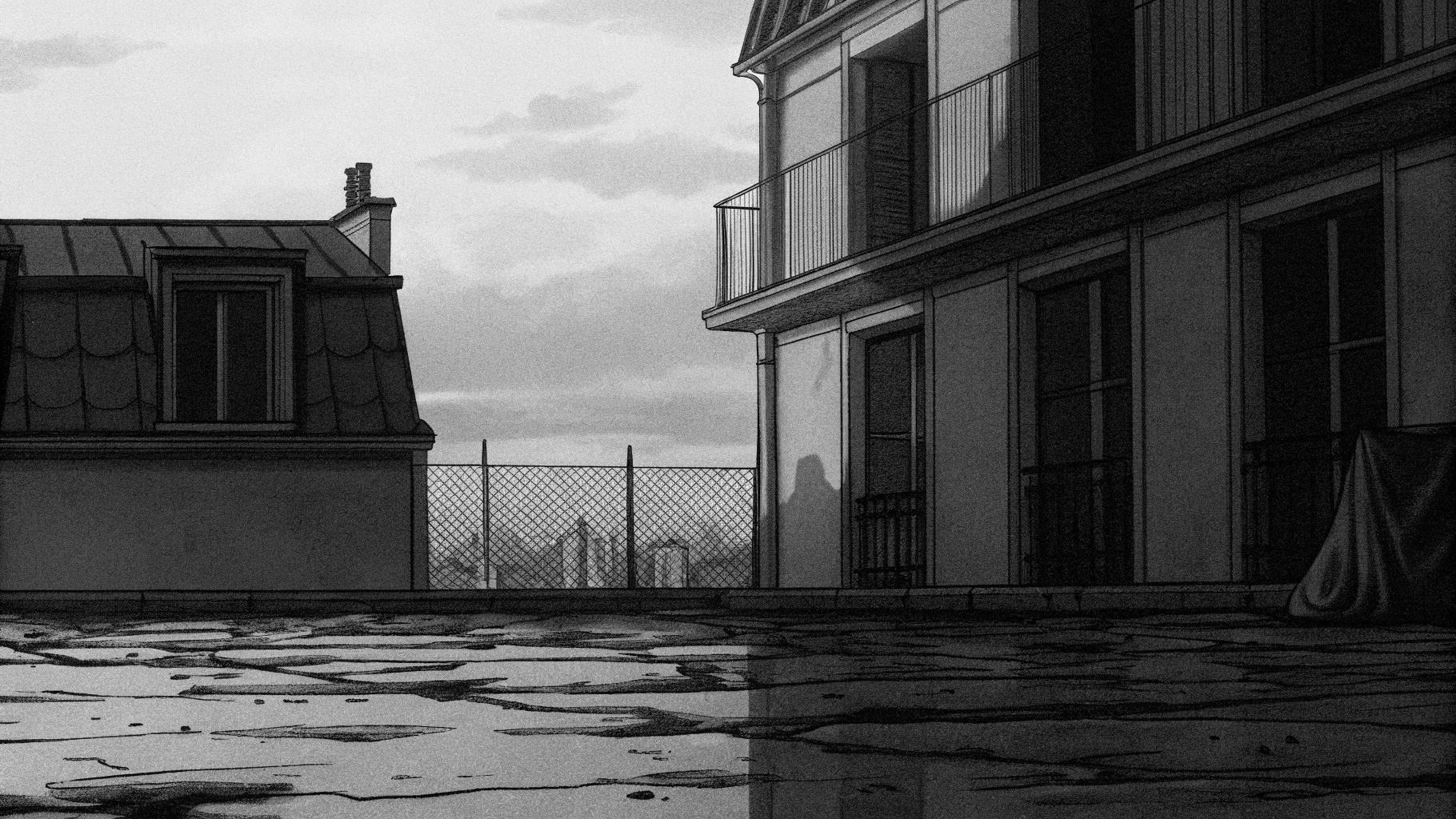 Illustration abstraite d’une vague de chaleur sur une ville française sous un soleil intense