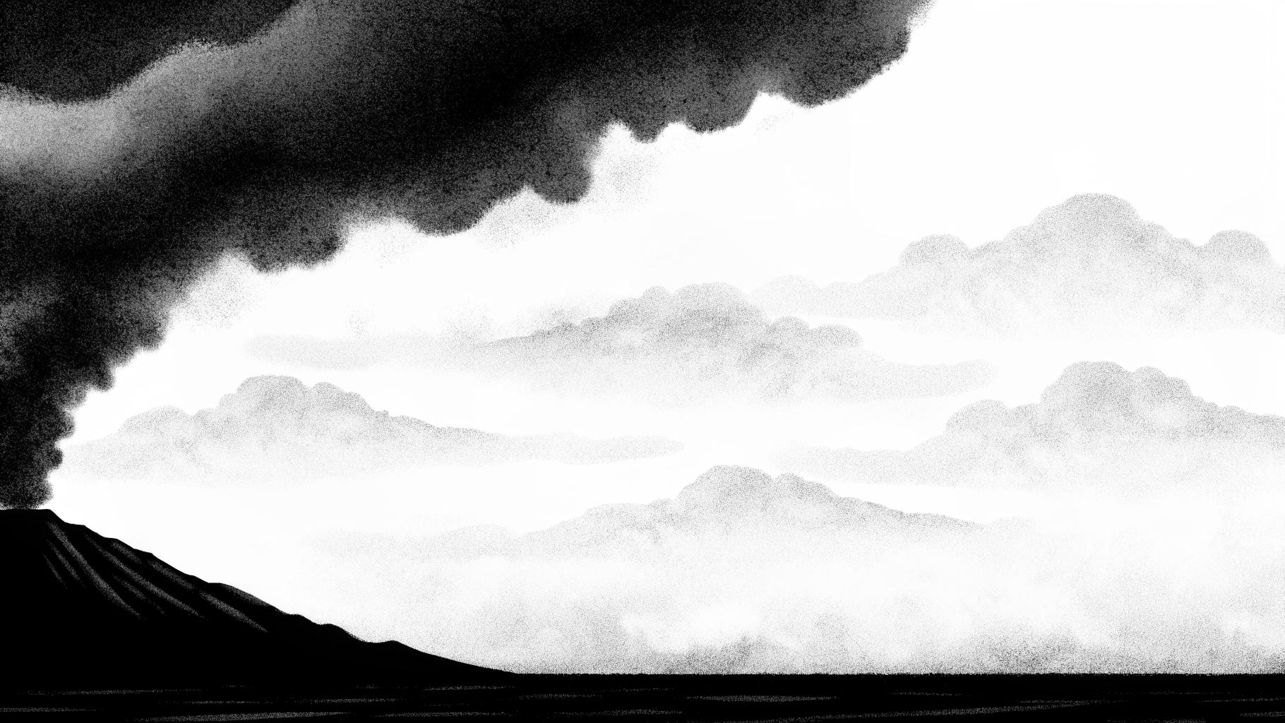 Illustration abstraite d’incendies de forêt avec fumées, forêt en lisière et moyens de secours mobilisés.