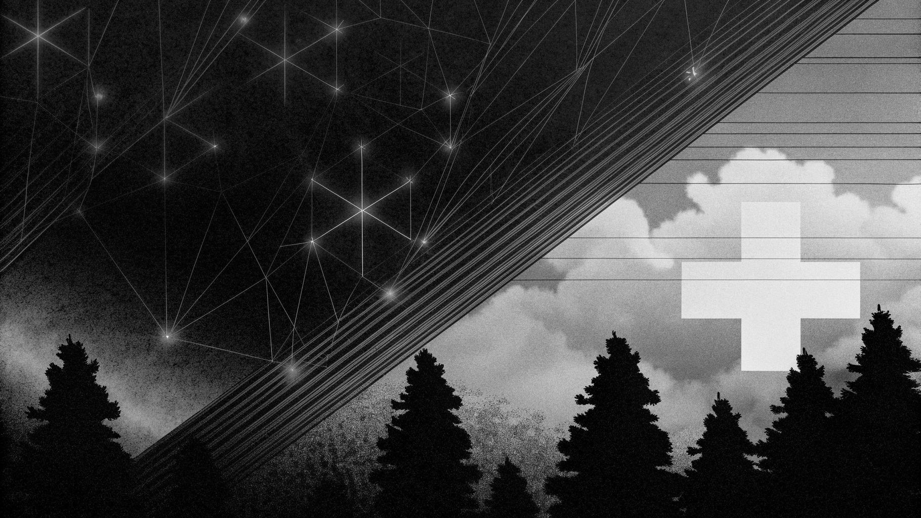 Illustration abstraite d’un réseau de données médicales relié à des algorithmes d’intelligence artificielle