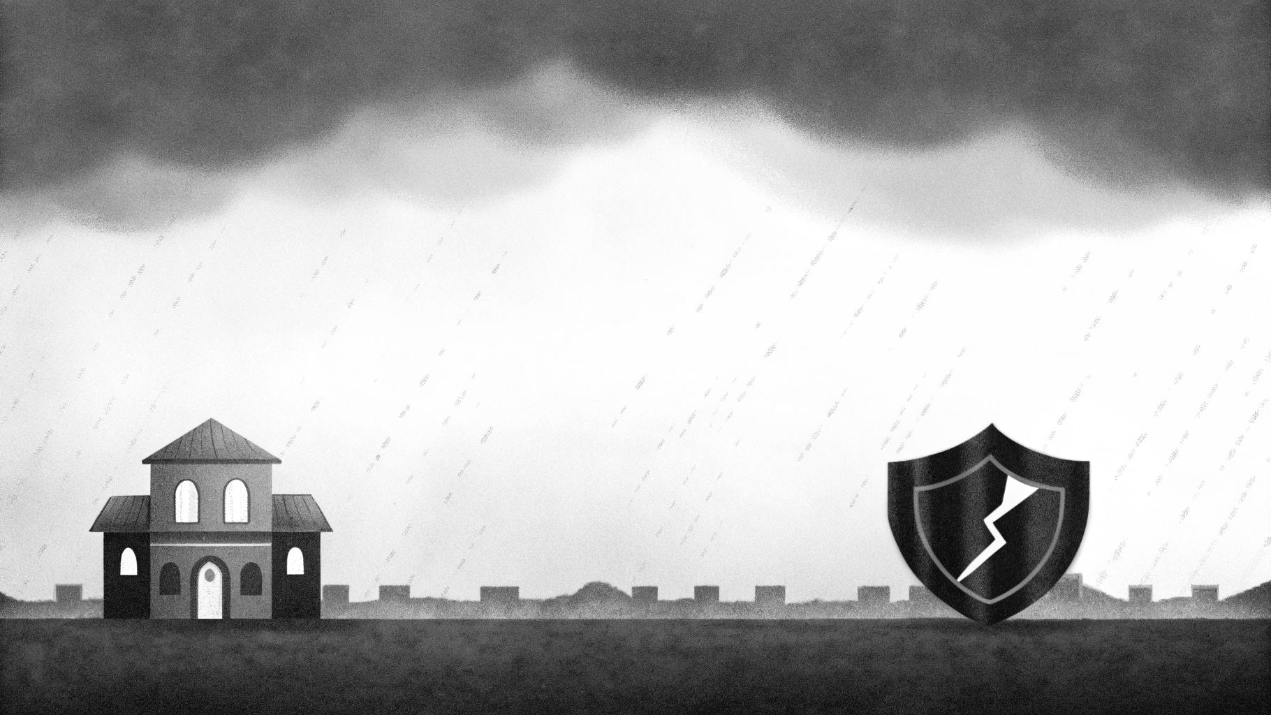 Illustration abstraite d’une mairie face à des institutions lointaines, dans une ambiance sobre et grave.