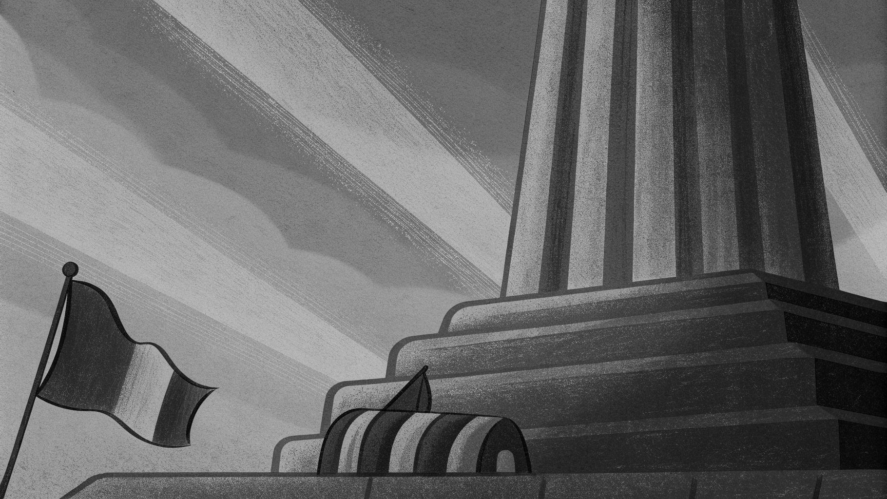 Illustration abstraite évoquant la mémoire politique française et l’engagement public