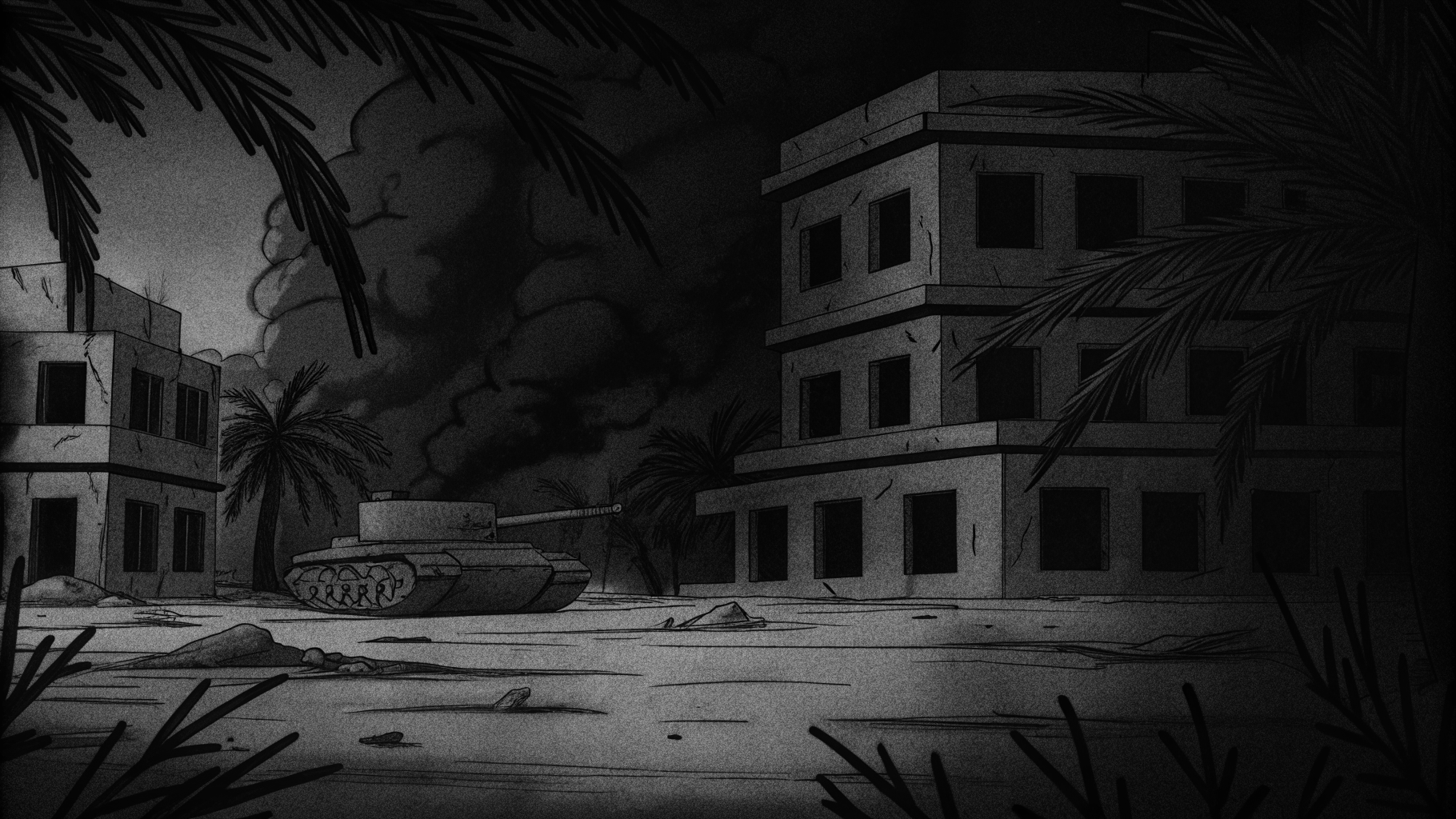 Illustration symbolisant la violence armée et la quête de paix en Colombie.