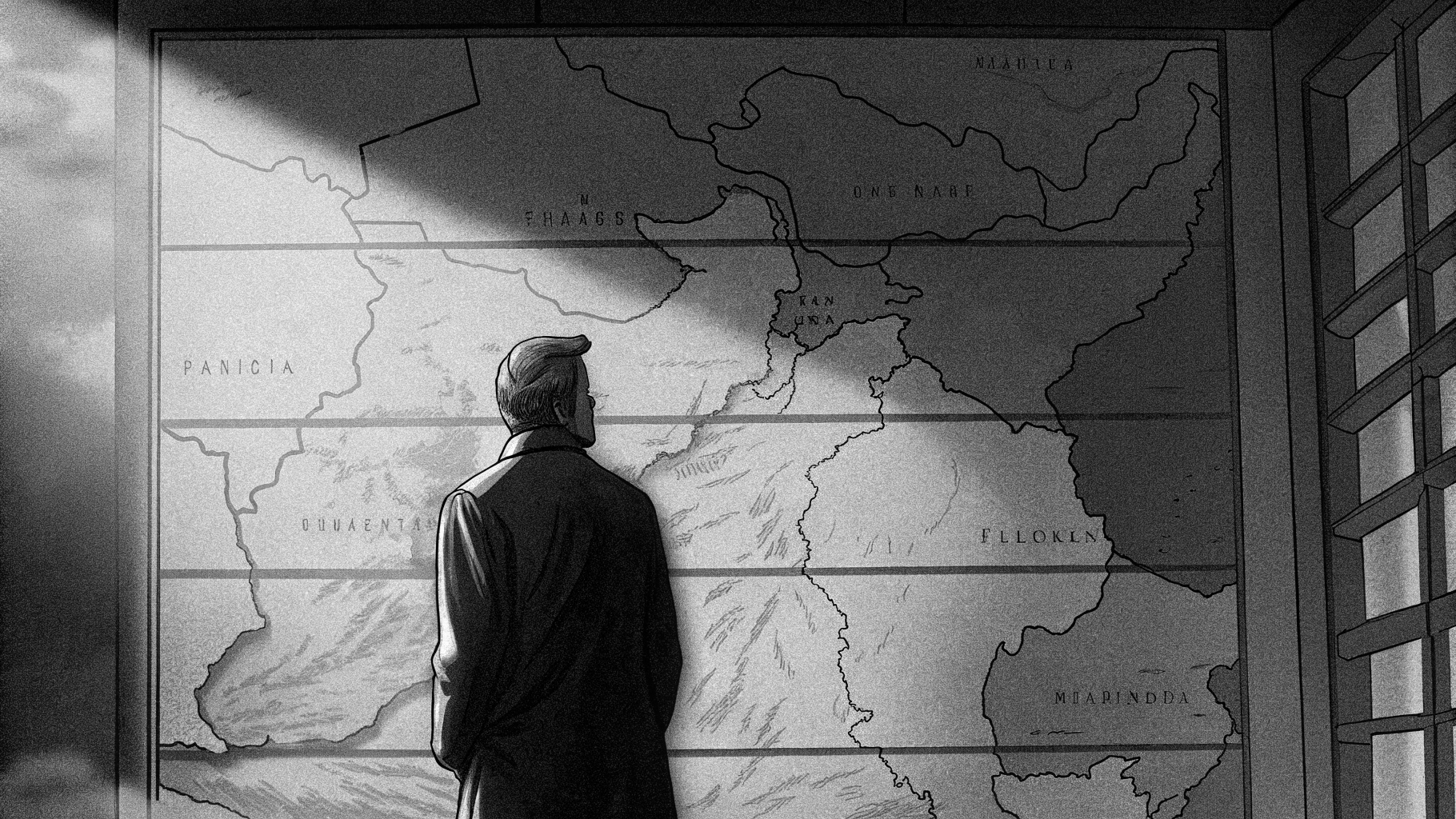 Représentation abstraite des tensions diplomatiques au Moyen-Orient