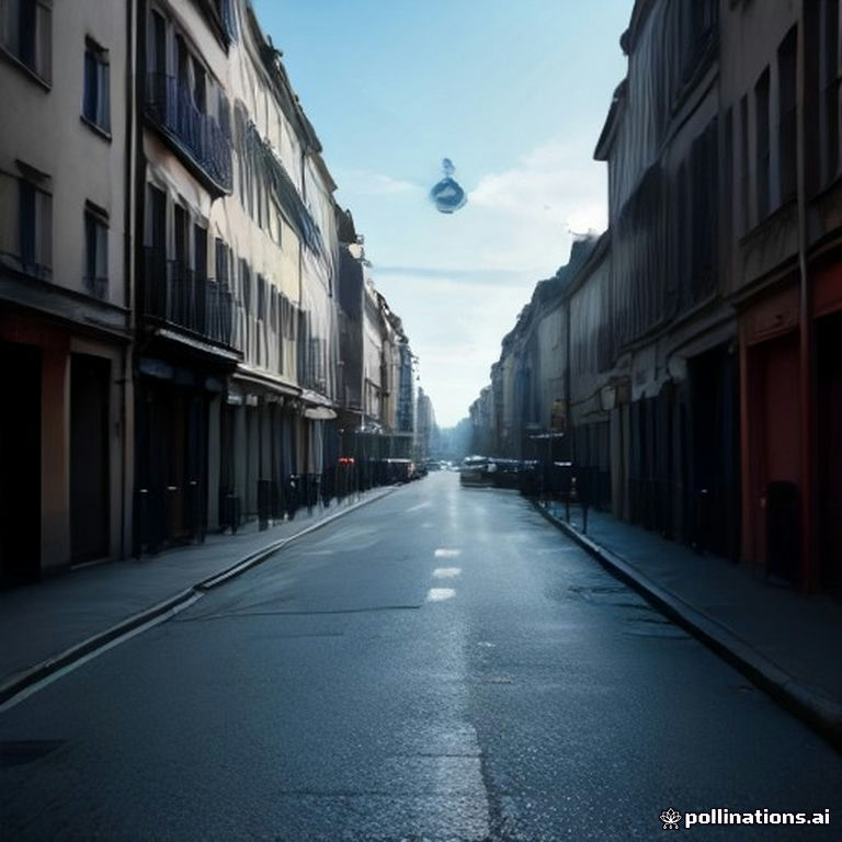 Boulevard français désert derrière des barrières symbolisant les restrictions imposées aux manifestations.
