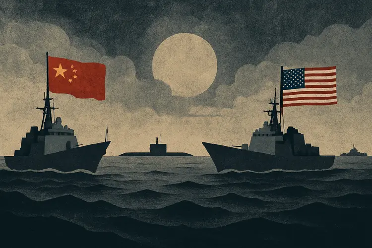 Illustration abstraite symbolisant les tensions géopolitiques liées au détroit d'Ormuz