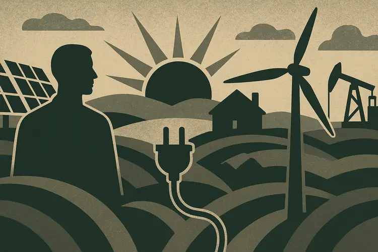 Illustration abstraite sur l'indépendance énergétique et la durabilité