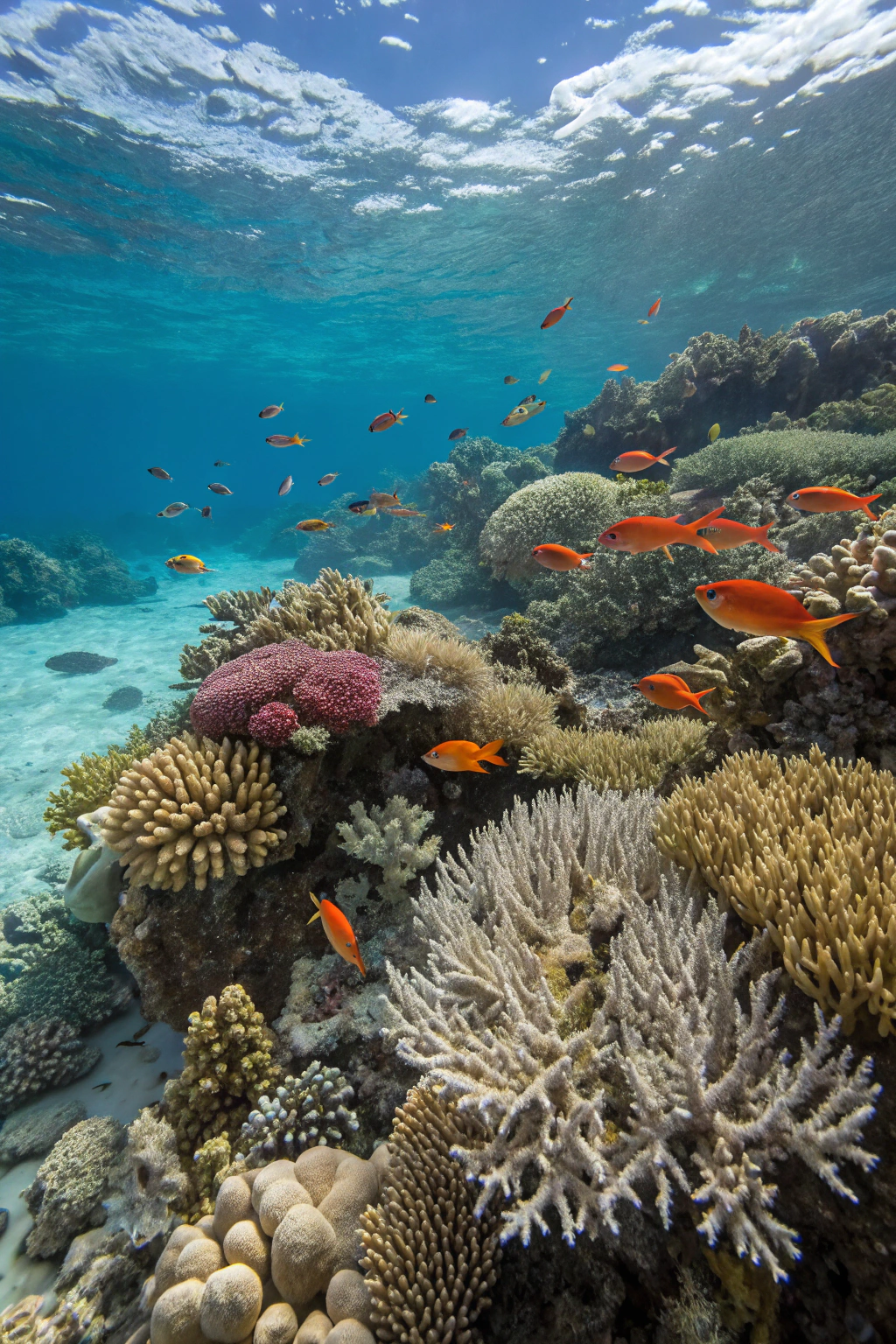 Contexte de corail, blanchissement, océan